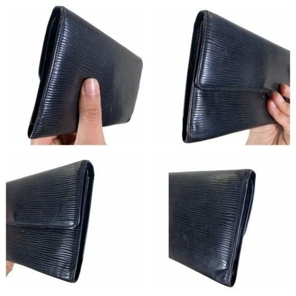 Authentic Louis Vuitton Wallet Long Porte Shekel Cult Credit Black Leather LV Vi - Picture 5 of 12
